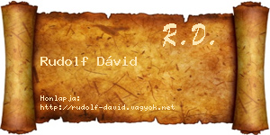Rudolf Dávid névjegykártya